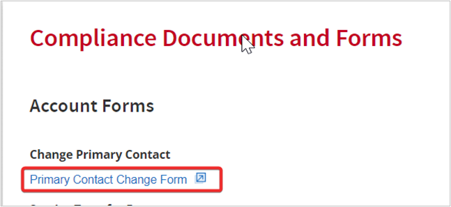 Change Primary contact form