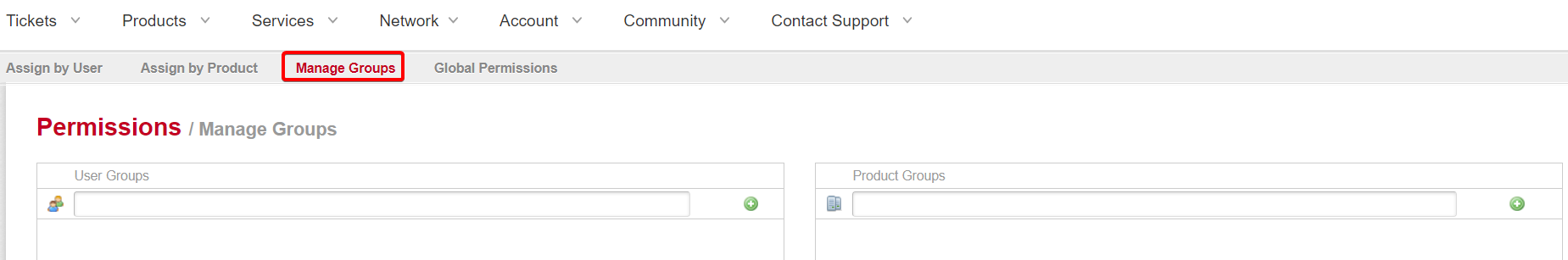 Add new user groups or product groups