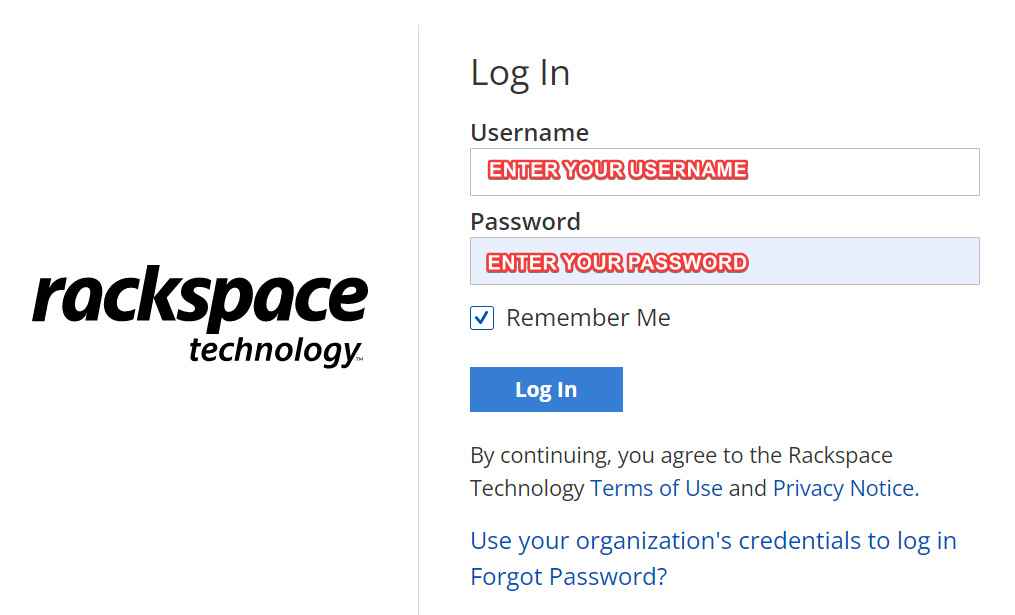 Enter login credentials for cloud users