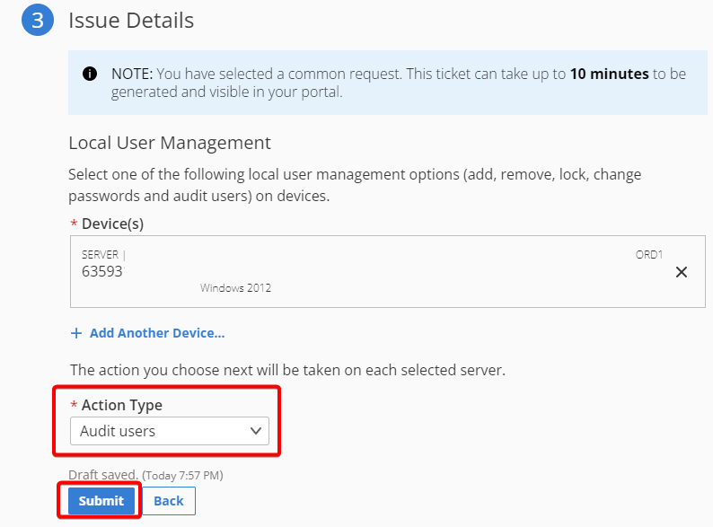 Displays the list of users or user groups