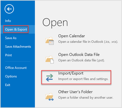 Open Export and then import export