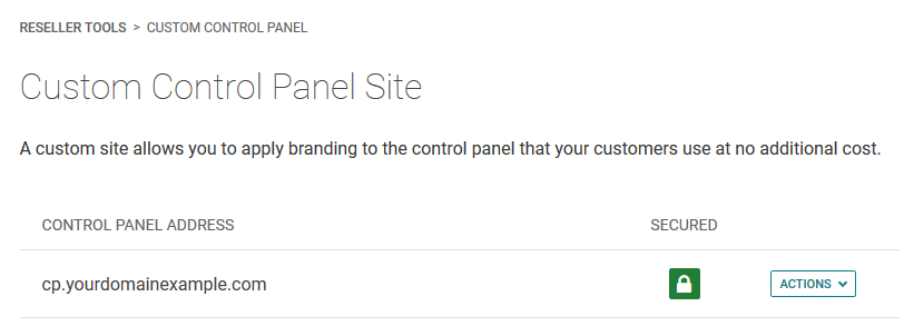 Create a Custom Control Panel Site