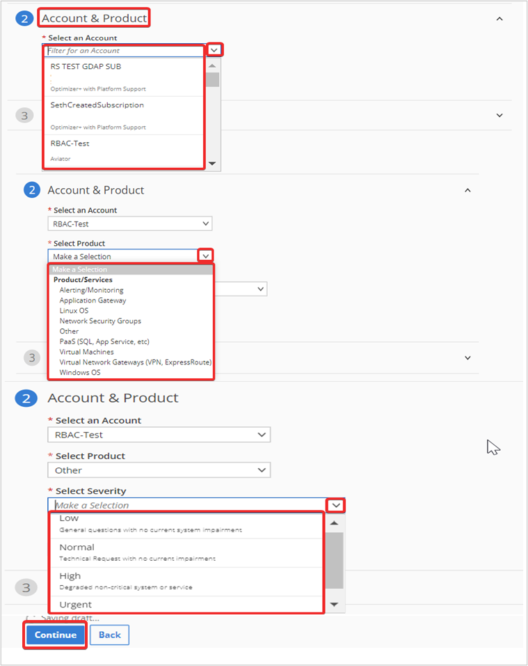 Account Product Severity