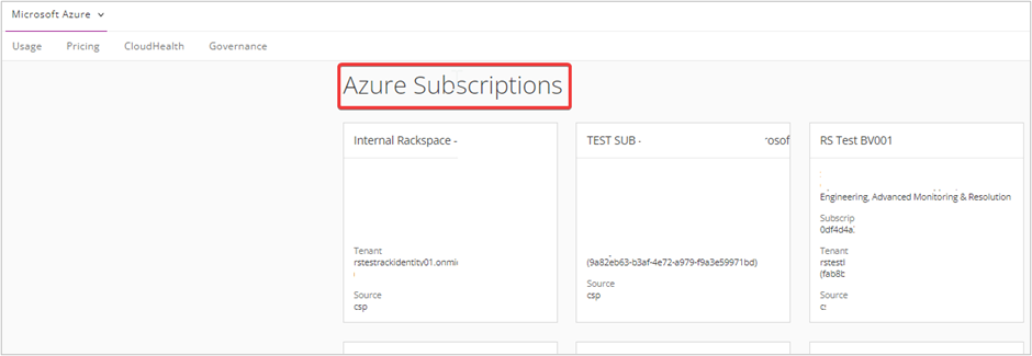 Azure Subscriptions